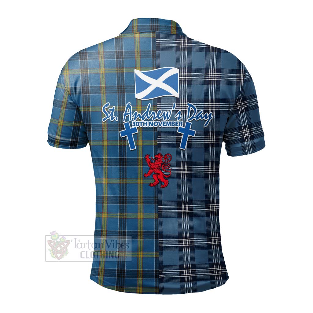 Tartan Vibes Clothing Laing Tartan Polo Shirt Happy St. Andrew's Day Half Tartan Style