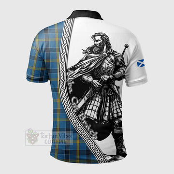 Laing Tartan Clan Crest Polo Shirt with Highlander Warrior Celtic Style