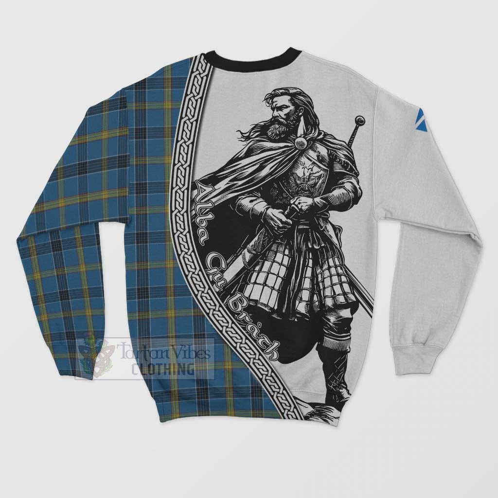 Tartan Vibes Clothing Laing Tartan Clan Crest Sweatshirt with Highlander Warrior Celtic Style