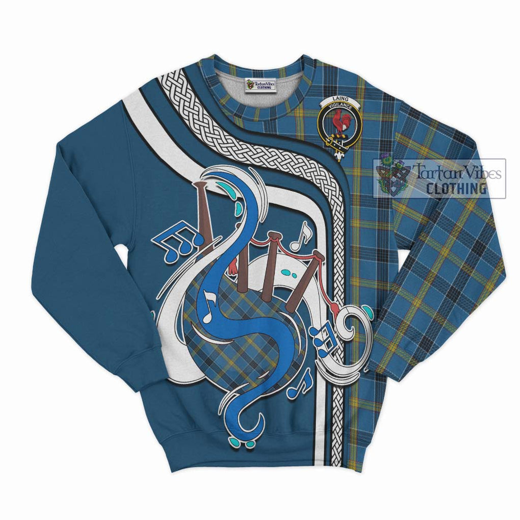 Tartan Vibes Clothing Laing Tartan Sweatshirt with Epic Bagpipe Style