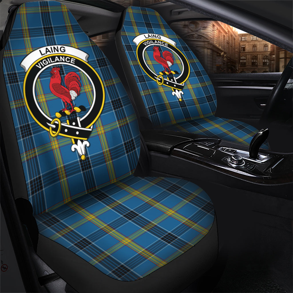 Laing Tartan Car Seat Cover with Family Crest - Tartanvibesclothing