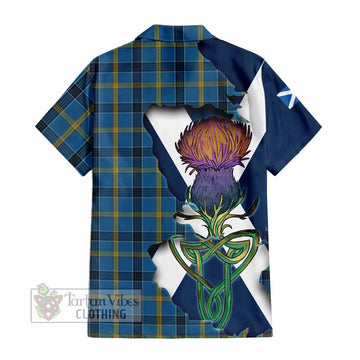 Laing Tartan Family Crest Hawaiian Shirt Scottish Thistle Celtic Inspired - Tartan Vibes Clothing