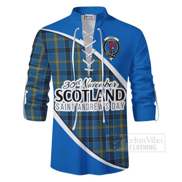 Laing Family Crest Tartan Ghillie Kilt Shirt Celebrate Saint Andrew's Day in Style