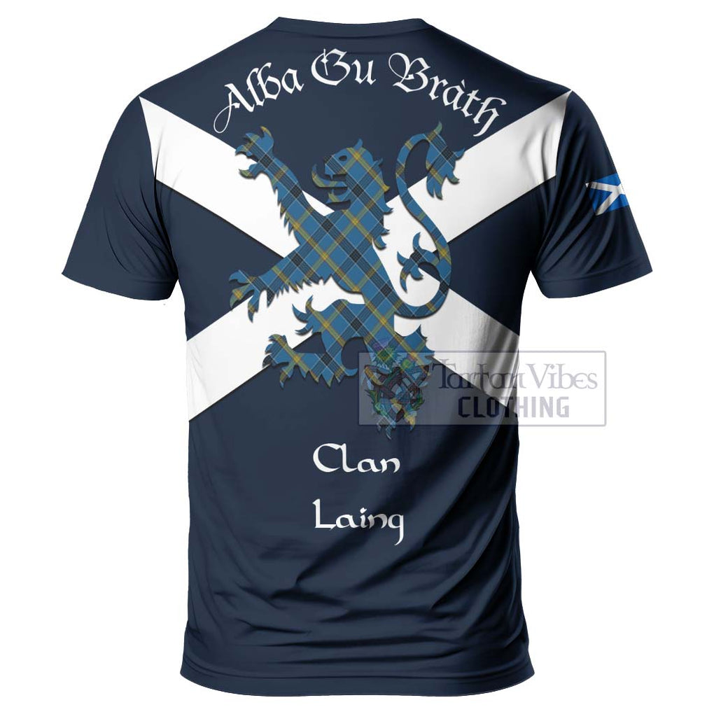 Tartan Vibes Clothing Laing Tartan Lion Rampant T-Shirt – Proudly Display Your Heritage with Alba Gu Brath and Clan Name