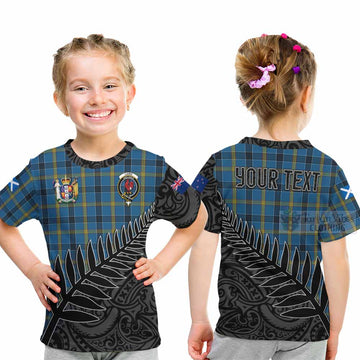 Laing Crest Tartan Kid T-Shirt with New Zealand Silver Fern Half Style