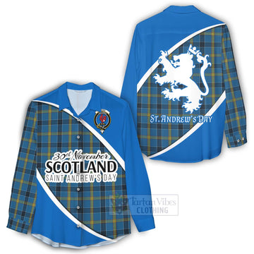 Laing Family Crest Tartan Women's Casual Shirt Celebrate Saint Andrew's Day in Style