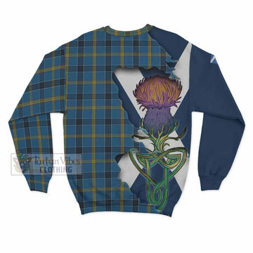 Laing Tartan Family Crest Sweatshirt Scottish Thistle Celtic Inspired - Tartan Vibes Clothing