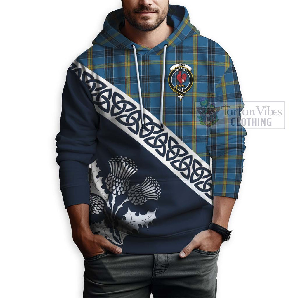 Tartan Vibes Clothing Laing Tartan Hoodie Featuring Thistle and Scotland Map