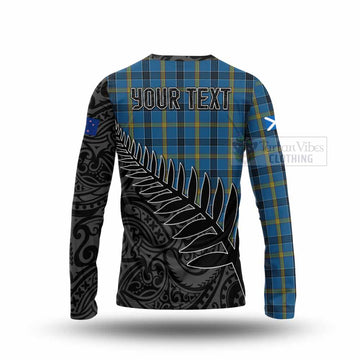 Laing Crest Tartan Long Sleeve T-Shirt with New Zealand Silver Fern Half Style