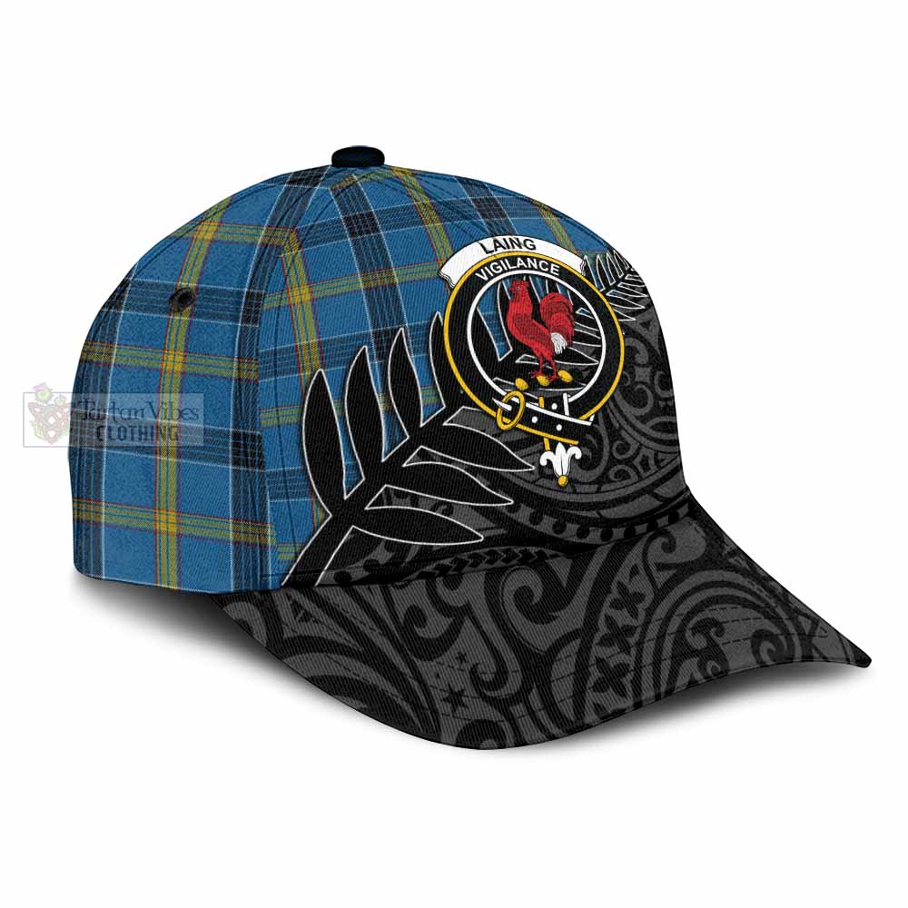 Tartan Vibes Clothing Laing Tartan Classic Cap with New Zealand Silver Fern Half Style