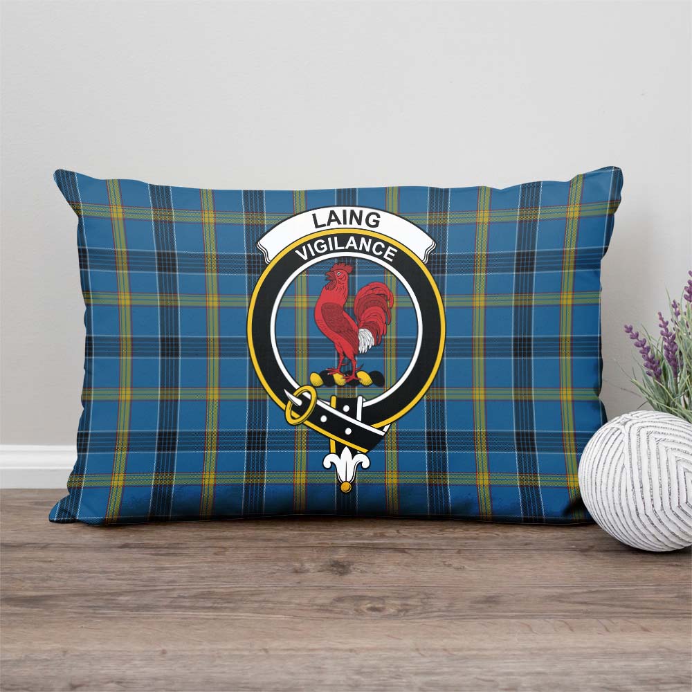 Laing Tartan Pillow Cover with Family Crest Rectangle Pillow Cover - Tartanvibesclothing