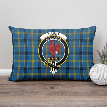 Laing Tartan Pillow Cover with Family Crest