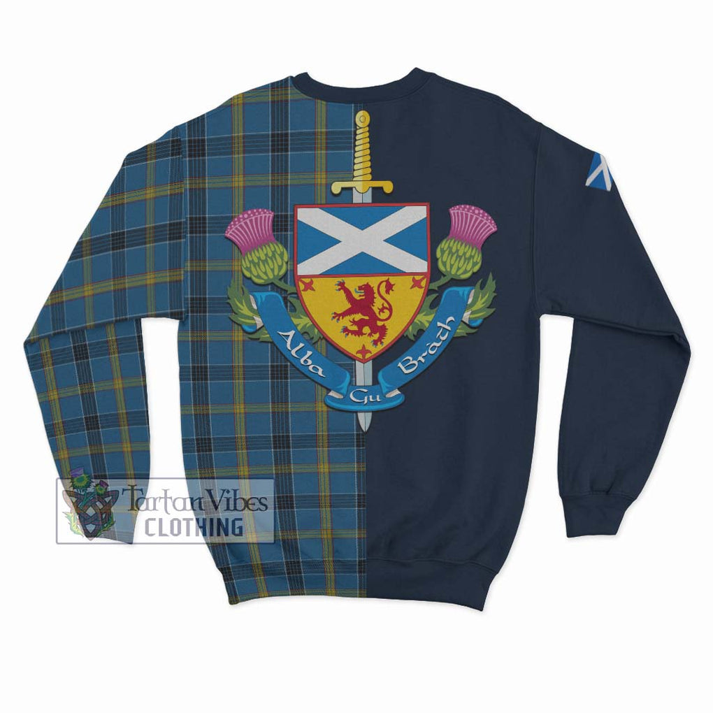 Tartan Vibes Clothing Laing Tartan Sweatshirt with Scottish Lion Royal Arm Half Style