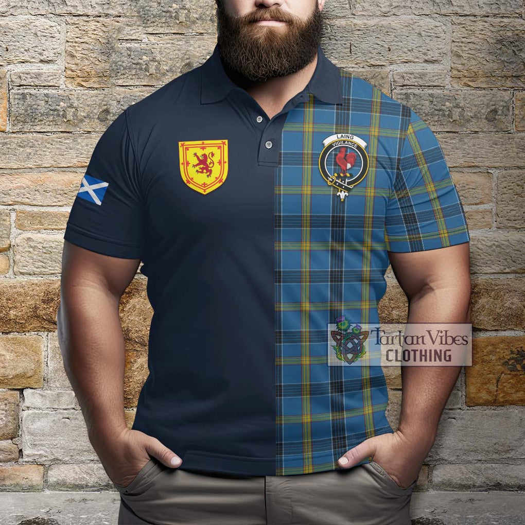 Tartan Vibes Clothing Laing Tartan Polo Shirt with Scottish Lion Royal Arm Half Style