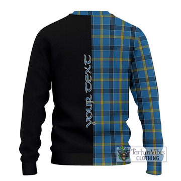 Laing Tartan Ugly Sweater with Family Crest and Half Of Me Style