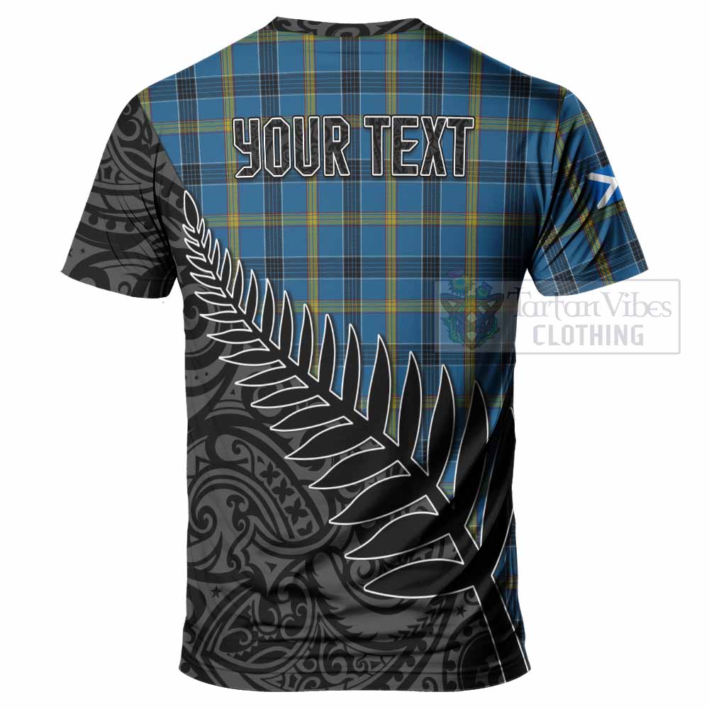 Tartan Vibes Clothing Laing Crest Tartan T-Shirt with New Zealand Silver Fern Half Style