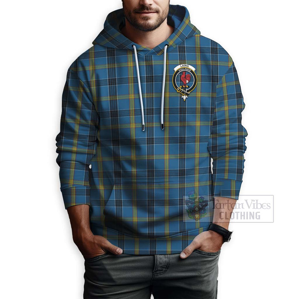 Tartan Vibes Clothing Laing Tartan Hoodie with Family Crest Celtic Skull Style