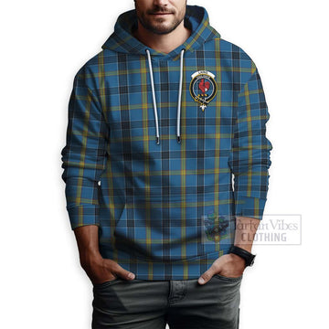 Laing Tartan Hoodie with Family Crest Celtic Skull Style