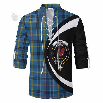 Laing Tartan Ghillie Kilt Shirt with Family Crest Circle Style