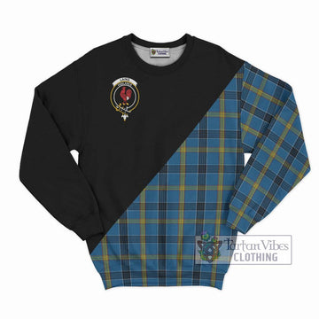 Laing Tartan Sweatshirt with Family Crest and Military Logo Style