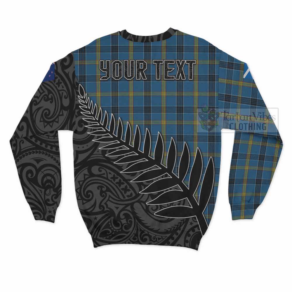 Tartan Vibes Clothing Laing Crest Tartan Sweatshirt with New Zealand Silver Fern Half Style