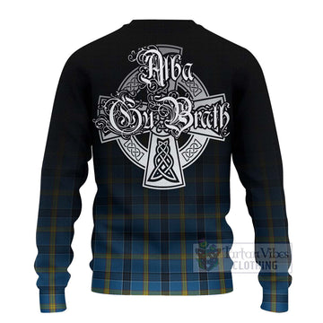 Laing Tartan Ugly Sweater Featuring Alba Gu Brath Family Crest Celtic Inspired