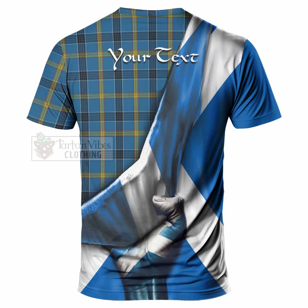 Tartan Vibes Clothing Laing Tartan T-Shirt with Family Crest Scotland Patriotic Style