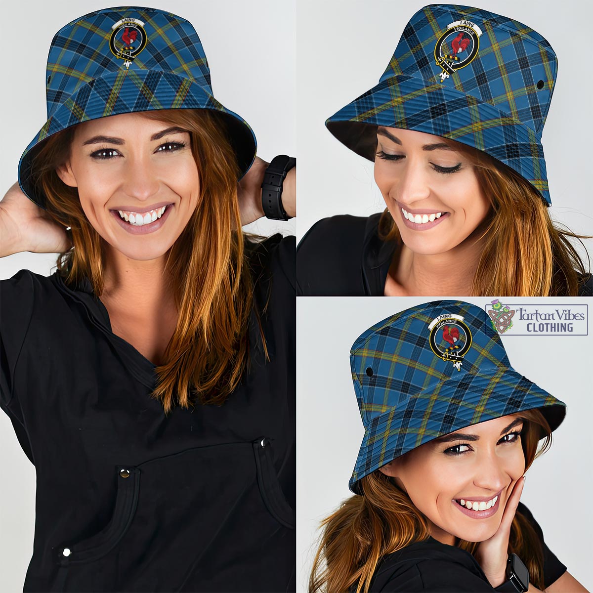 Tartan Vibes Clothing Laing Tartan Bucket Hat with Family Crest