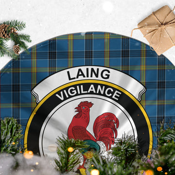 Laing Tartan Christmas Tree Skirt with Family Crest