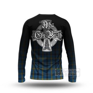 Laing Tartan Long Sleeve T-Shirt Featuring Alba Gu Brath Family Crest Celtic Inspired