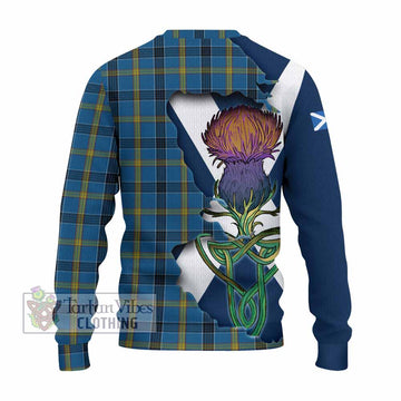 Laing Tartan Family Crest Knitted Sweater Scottish Thistle Celtic Inspired - Tartan Vibes Clothing