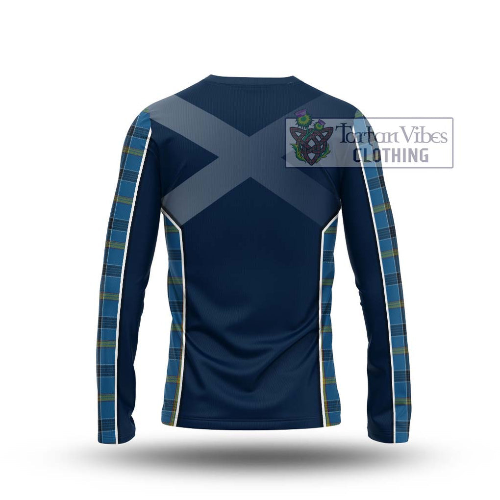 Laing Tartan Long Sleeve T-Shirt with Family Crest and Lion Rampant Vibes Sport Style - Tartan Vibes Clothing