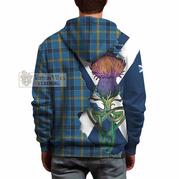 Laing Tartan Family Crest Hoodie Scottish Thistle Celtic Inspired - Tartan Vibes Clothing