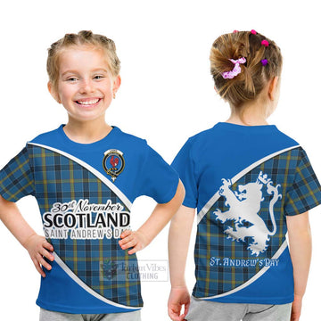 Laing Family Crest Tartan Kid T-Shirt Celebrate Saint Andrew's Day in Style