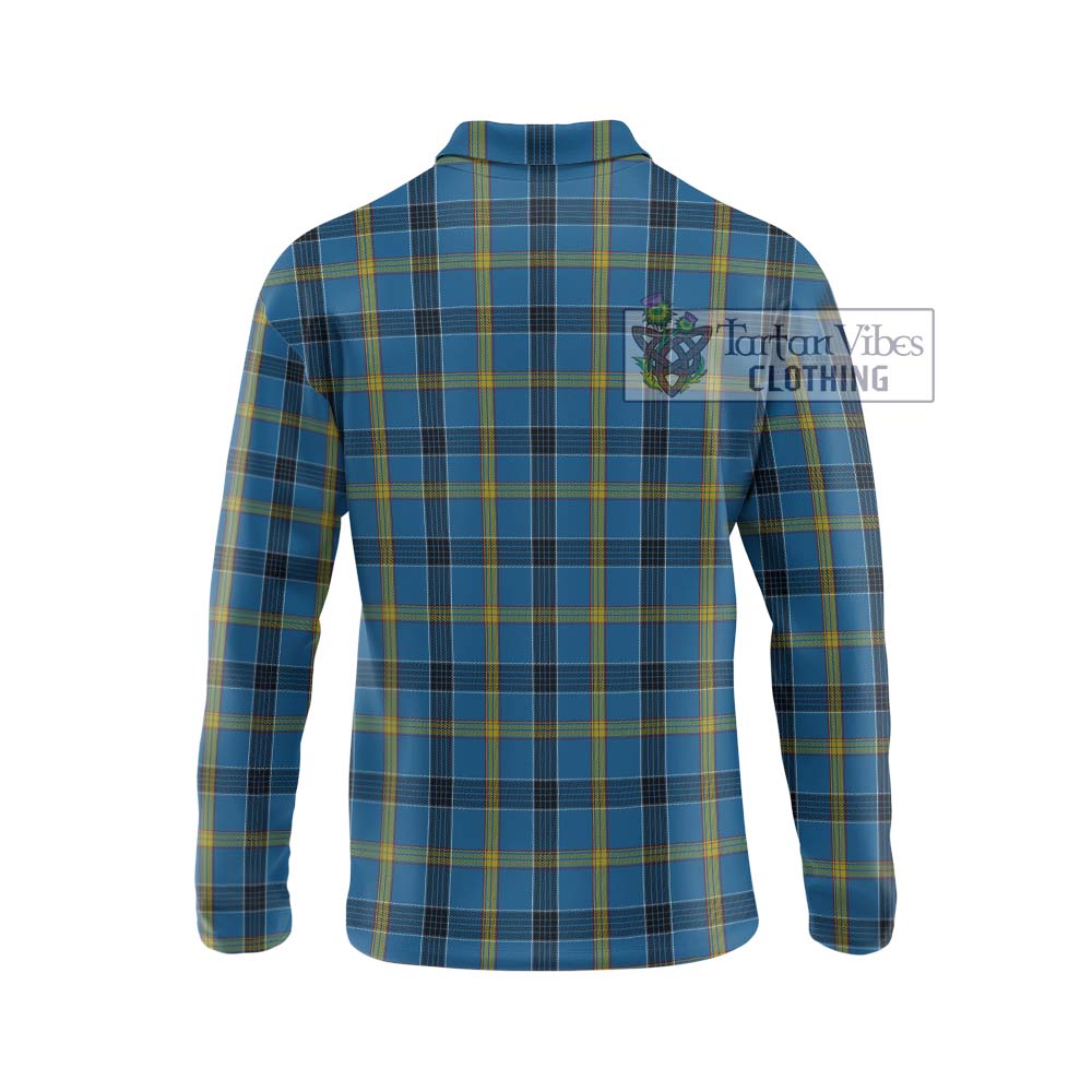 Laing Tartan Long Sleeve Polo Shirt with Family Crest DNA In Me Style - Tartanvibesclothing Shop