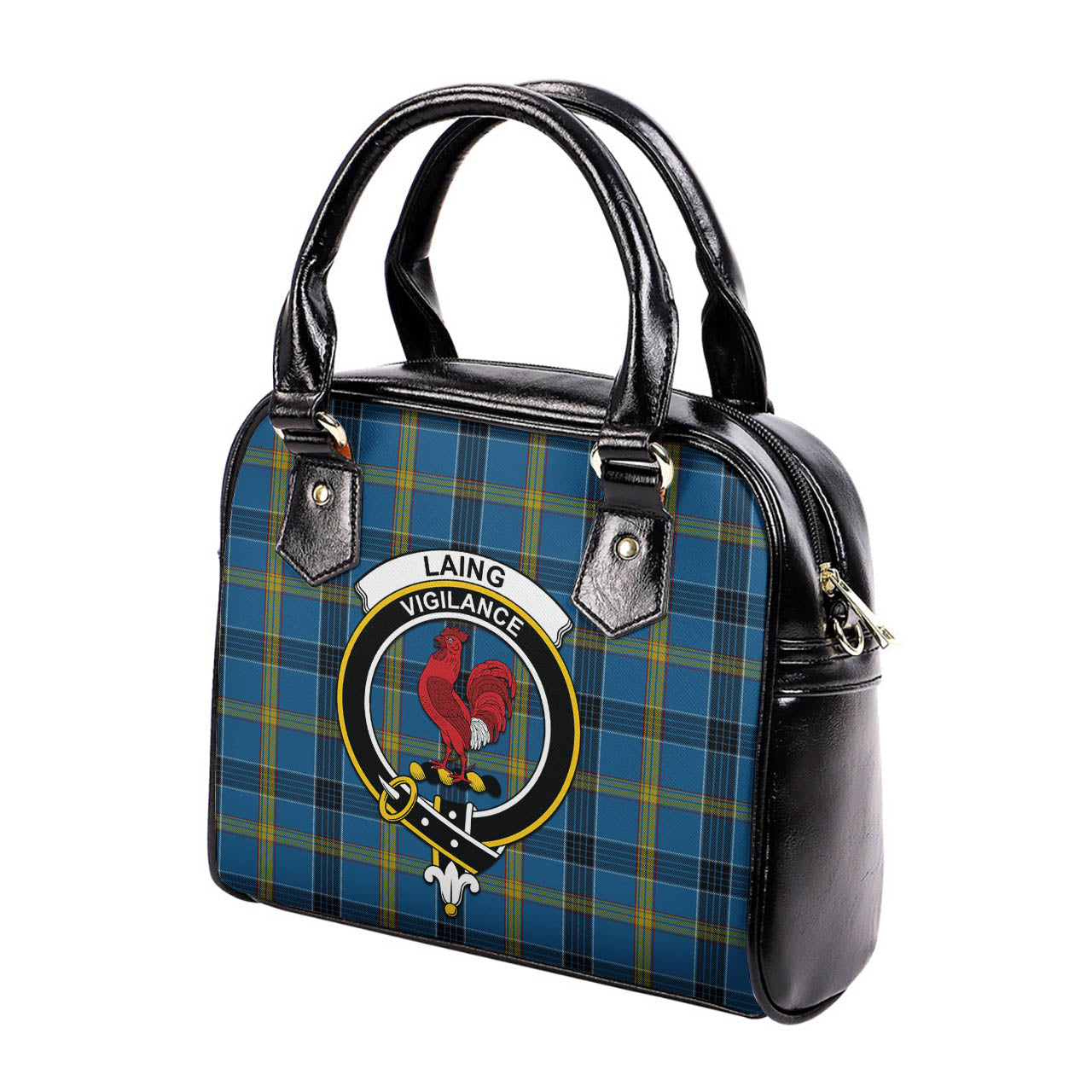 Laing Tartan Shoulder Handbags with Family Crest - Tartanvibesclothing