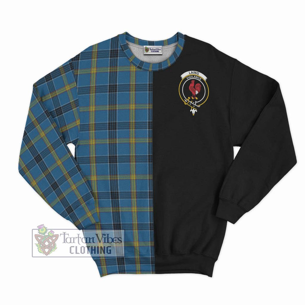 Laing Tartan Sweatshirt with Family Crest and Half Of Me Style - Tartanvibesclothing Shop