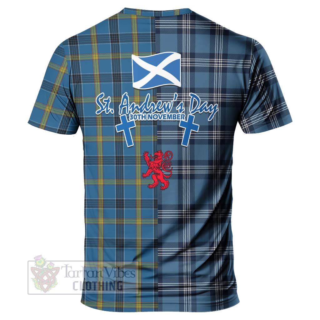 Tartan Vibes Clothing Laing Tartan T-Shirt Happy St. Andrew's Day Half Tartan Style