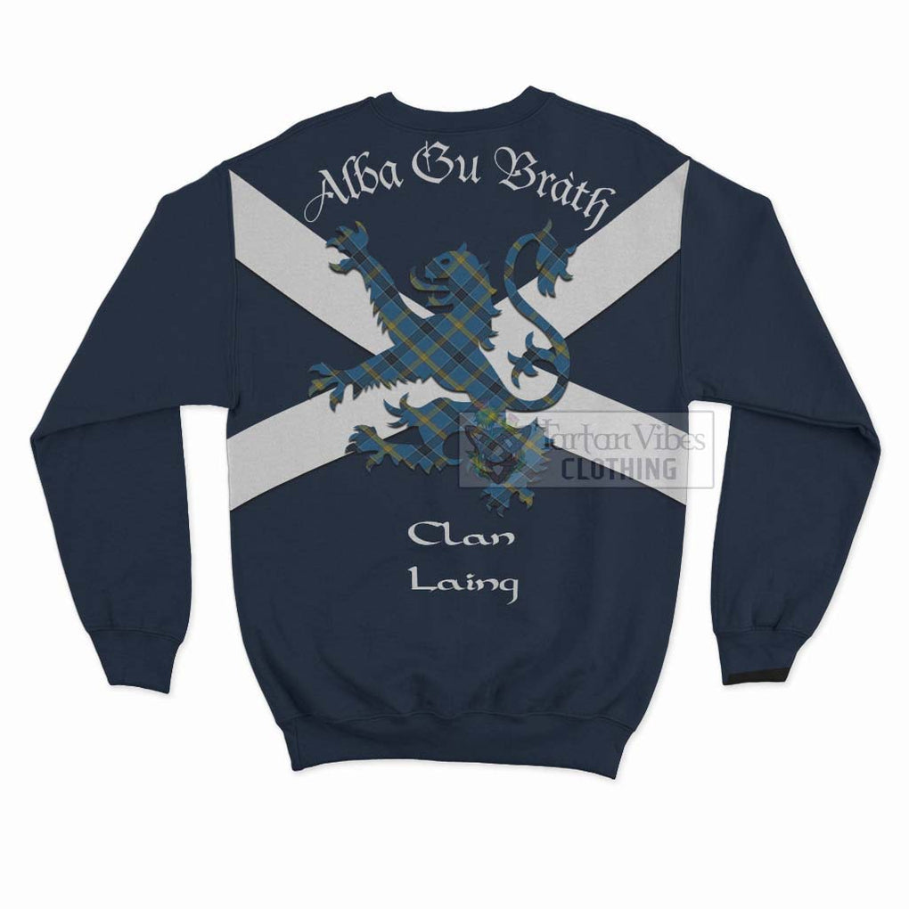 Tartan Vibes Clothing Laing Tartan Lion Rampant Sweatshirt – Proudly Display Your Heritage with Alba Gu Brath and Clan Name