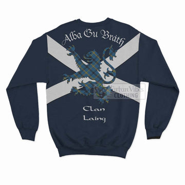 Laing Tartan Lion Rampant Sweatshirt  Proudly Display Your Heritage with Alba Gu Brath and Clan Name