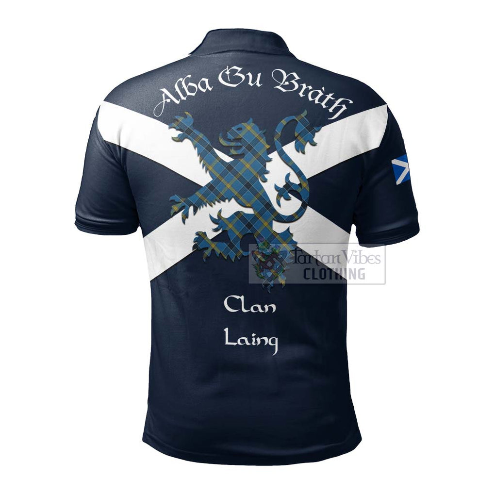 Tartan Vibes Clothing Laing Tartan Lion Rampant Polo Shirt – Proudly Display Your Heritage with Alba Gu Brath and Clan Name