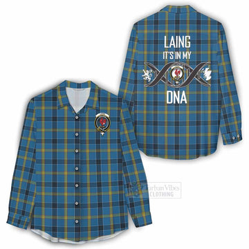 Laing Tartan Women's Casual Shirt with Family Crest DNA In Me Style