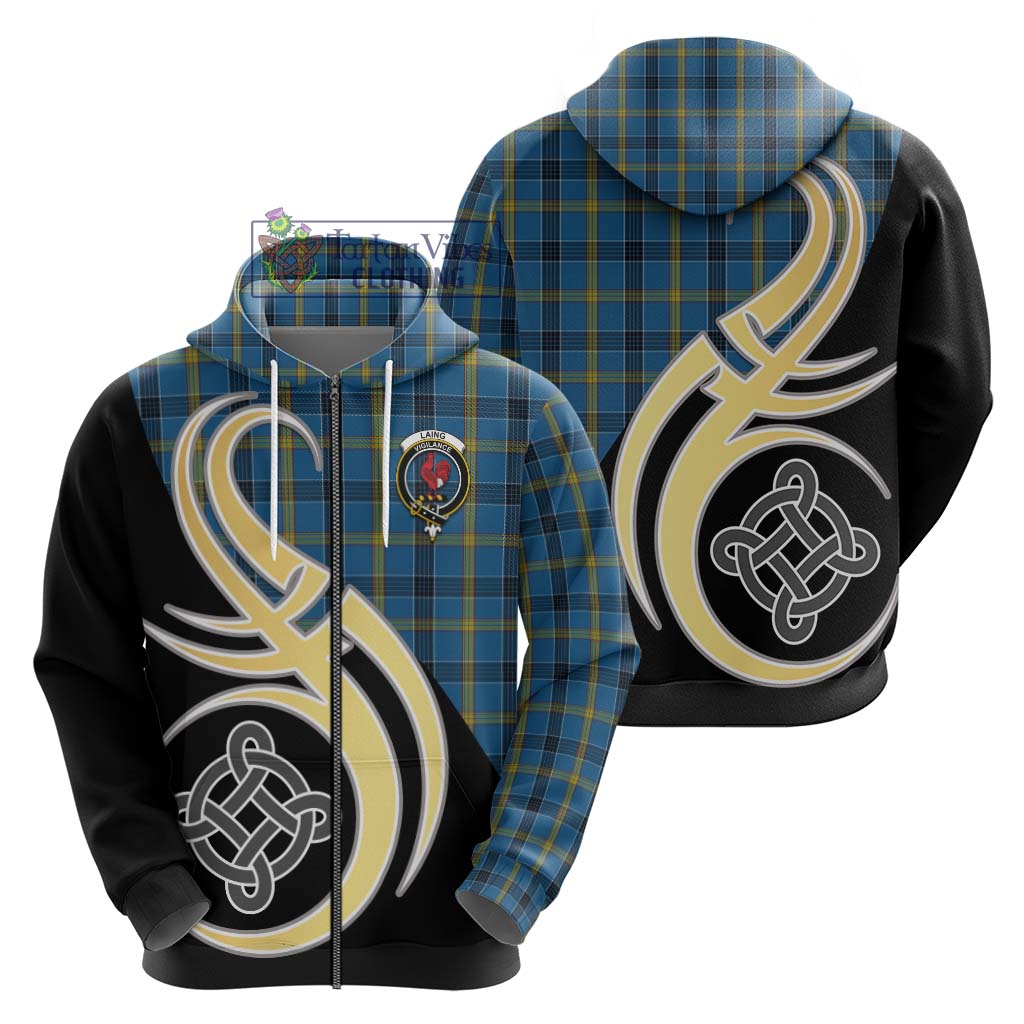 Laing Tartan Hoodie with Family Crest and Celtic Symbol Style - Tartan Vibes Clothing