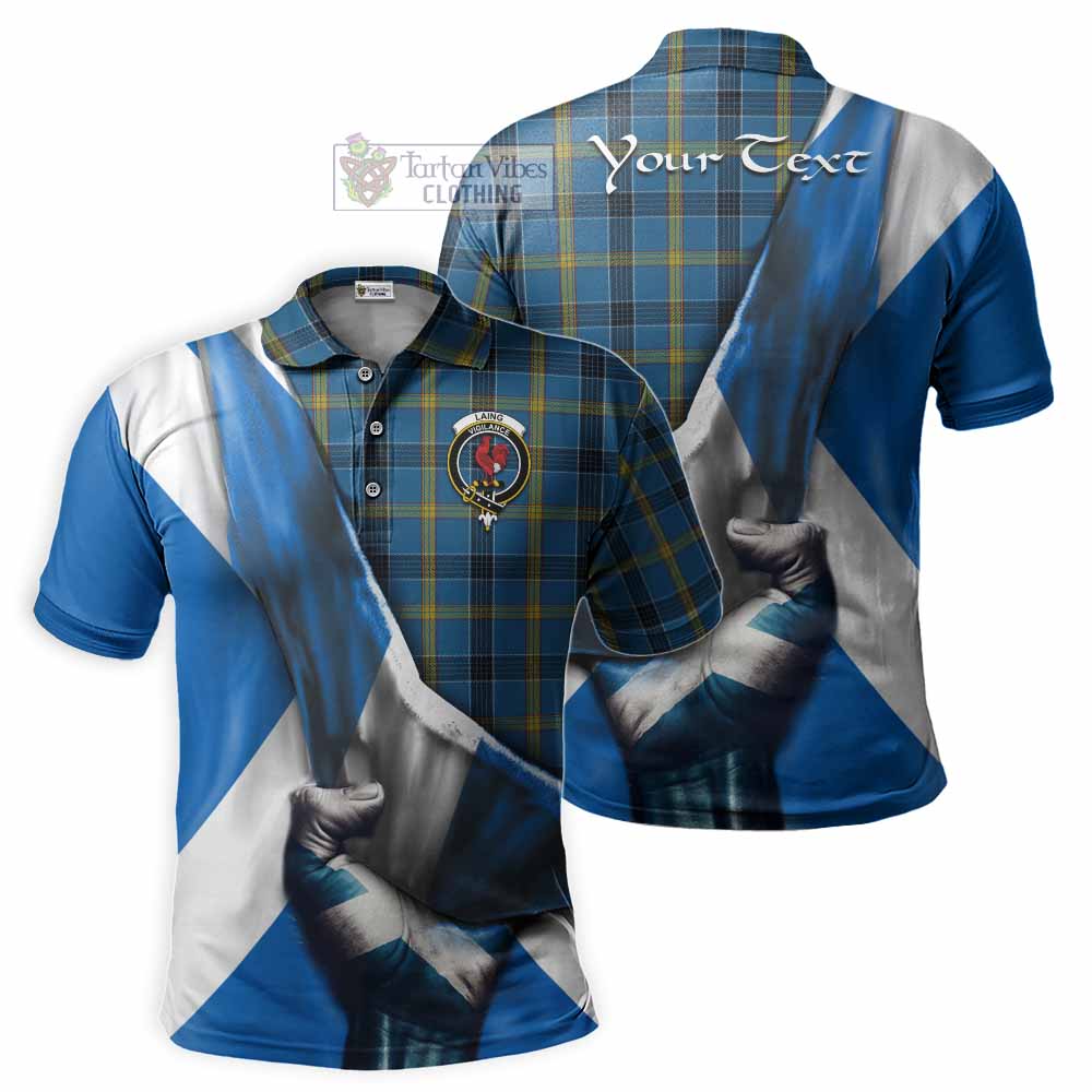 Tartan Vibes Clothing Laing Tartan Polo Shirt with Family Crest Scotland Patriotic Style