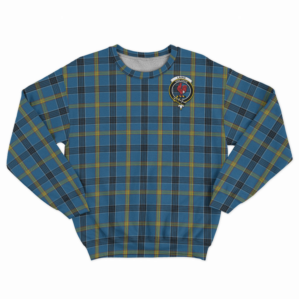 Laing Tartan Sweatshirt with Family Crest - Tartan Vibes Clothing