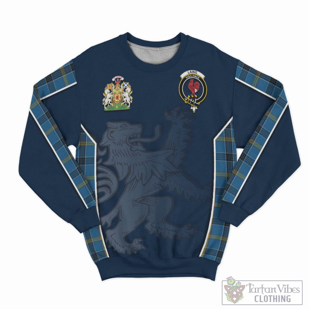 Tartan Vibes Clothing Laing Tartan Sweater with Family Crest and Lion Rampant Vibes Sport Style