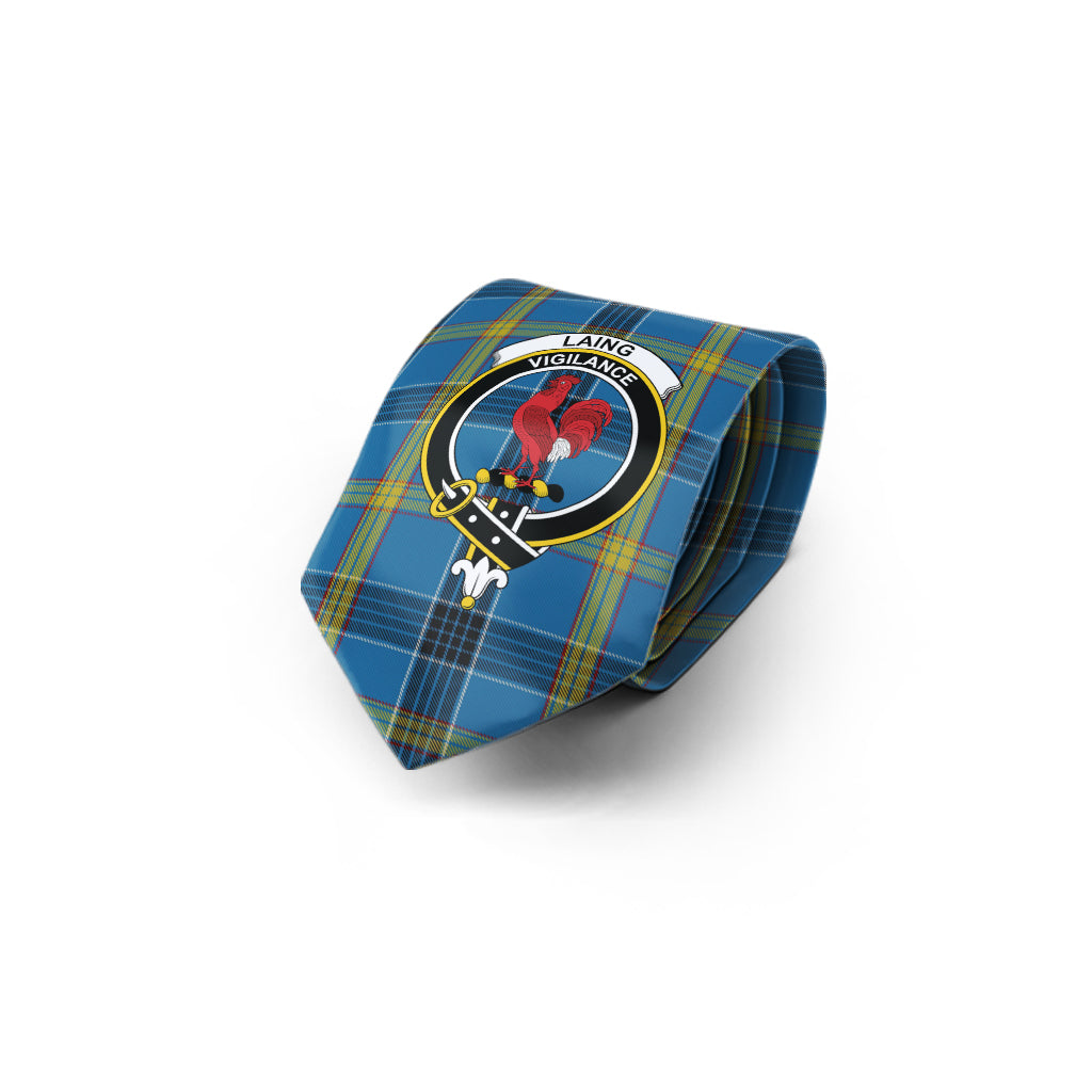 Laing Tartan Classic Necktie with Family Crest - Tartan Vibes Clothing