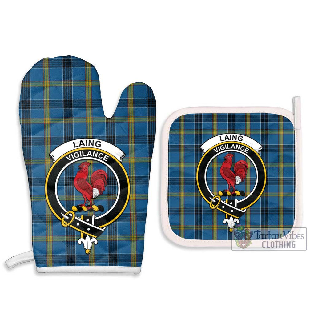 Laing Tartan Combo Oven Mitt & Pot-Holder with Family Crest - Tartan Vibes Clothing
