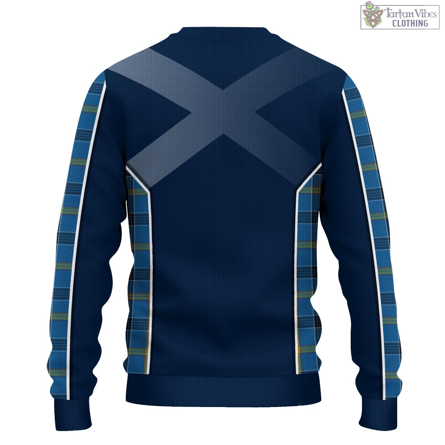 Tartan Vibes Clothing Laing Tartan Knitted Sweatshirt with Family Crest and Scottish Thistle Vibes Sport Style