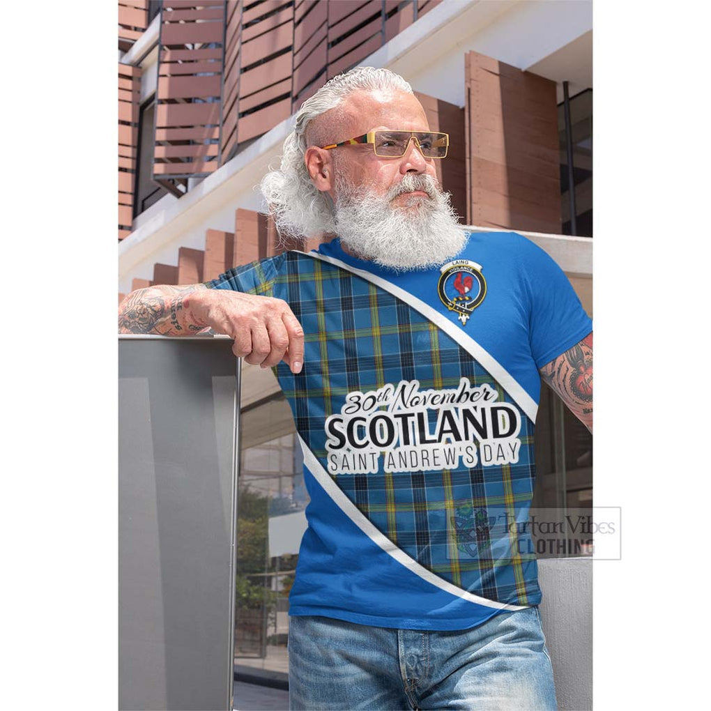 Tartan Vibes Clothing Laing Family Crest Tartan Cotton T-shirt Celebrate Saint Andrew's Day in Style